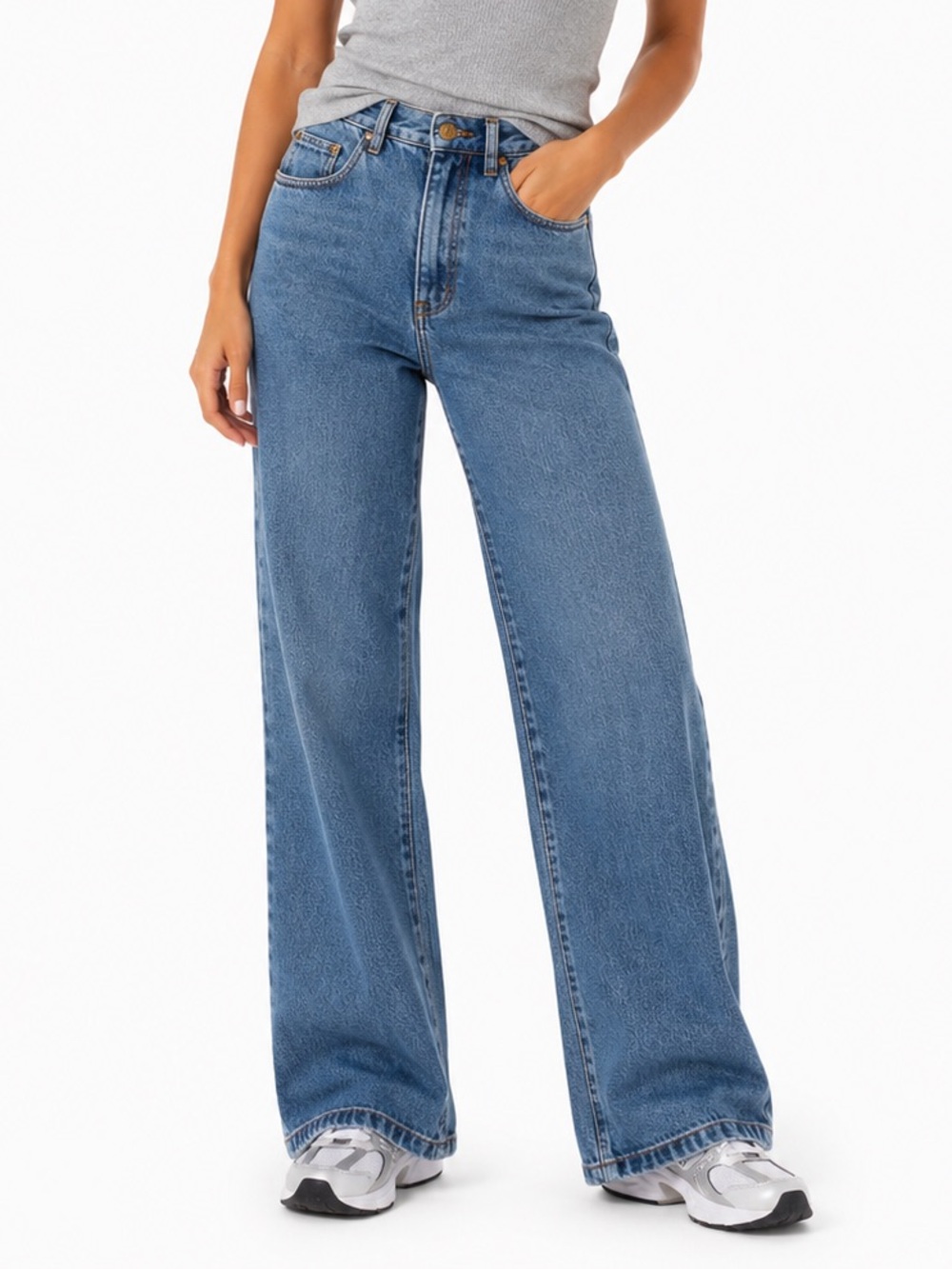 X-Mail KiK Vintage Y2K Relaxed Straight Leg Jeans Medium Wash Denim